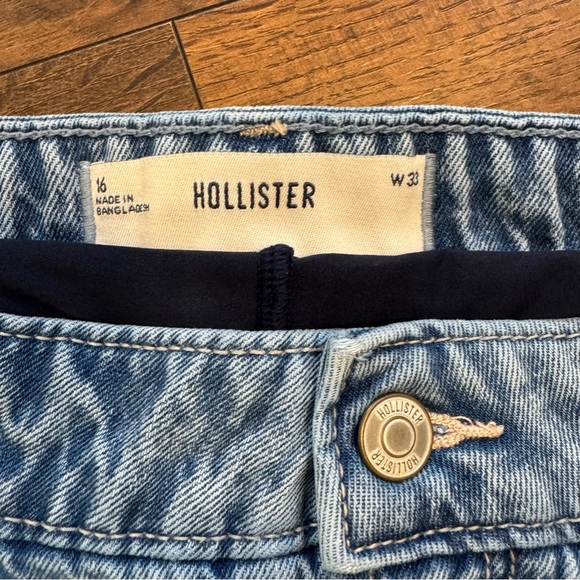 Y2K Hollister Skirt Women 33/16 Blue Denim Light Wash Mini Micro Low Rise Bows - Picture 3 of 6